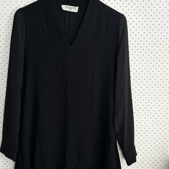 M.M. Lafleur Elle V Neck Dress M 8 10 Black MM Lafleur Academia Office Career - Picture 11 of 11